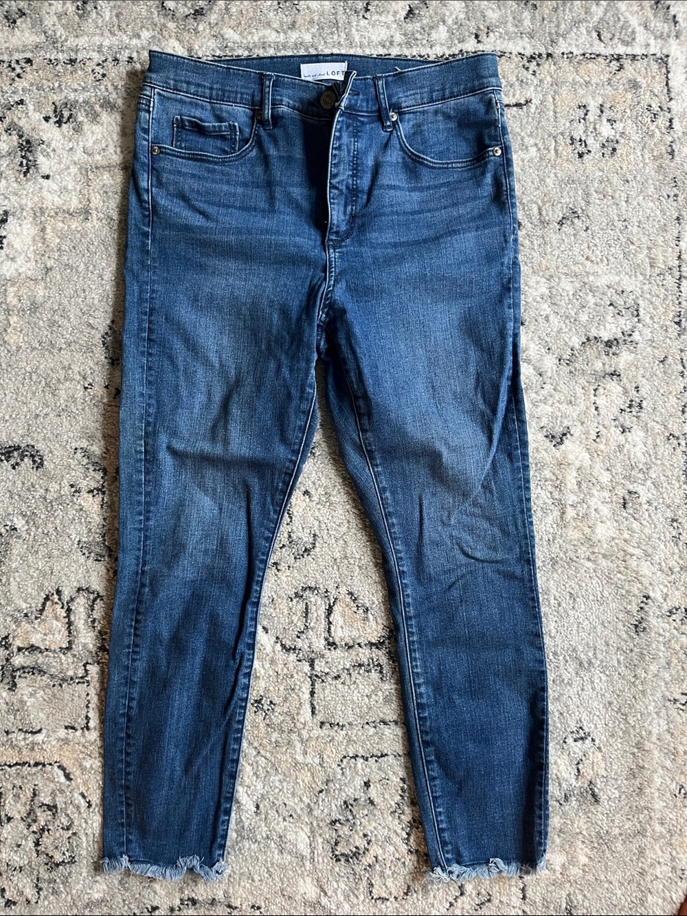 LOFT High Waist Dark Blue Skinny Jeans - 28 / 6